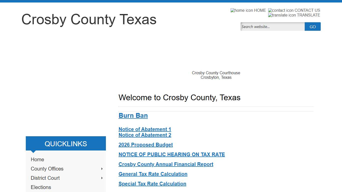 Home Page - Crosby County